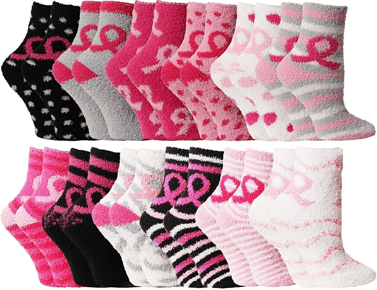 Yacht & Smith 12 Pack Women Pink Ribbon Breast Cancer Awareness Ankle/Crew Socks
Opens in a new wind