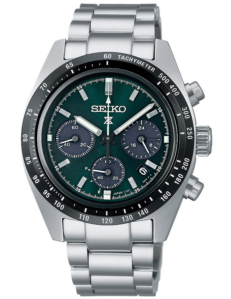 セイコー PROSPEX SPEEDTIMER Authentic Green Seiko Prospex Speedtimer Green Dial Chronograph Solar Men's Watch