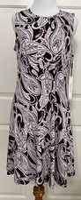NWT Calvin Klein size 8 purple maroon sleeveless paisley slinky dress