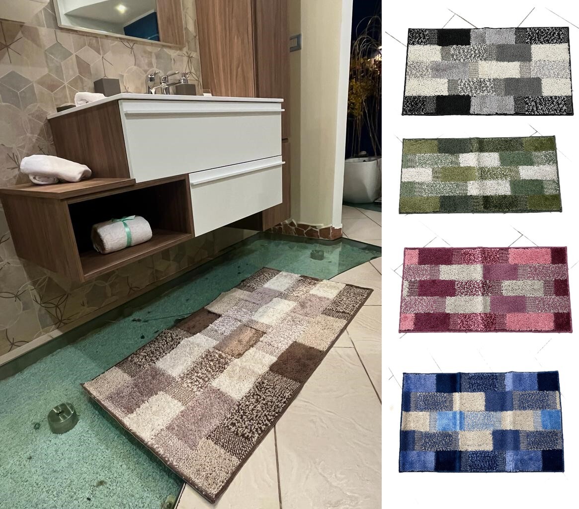 Tappeto Bagno Baroni Home - Cotone 100%, 45x60 Cm, Grigio, Super Assorbente E Morbido - Foto 3