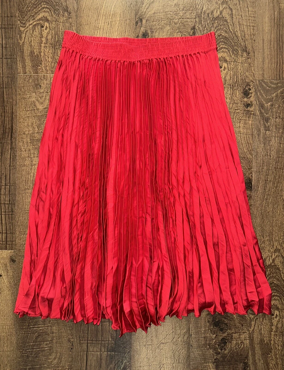 NEW BANANA REPUBLIC TRUE RED PLEATED MAXI SKIRT 6 P eBay