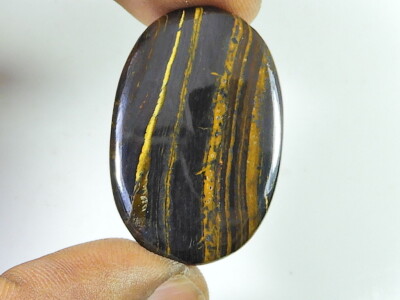 34 Karat Wilder heller Eisentiger ovaler Kristall Cabochon loser Edelstein 24...