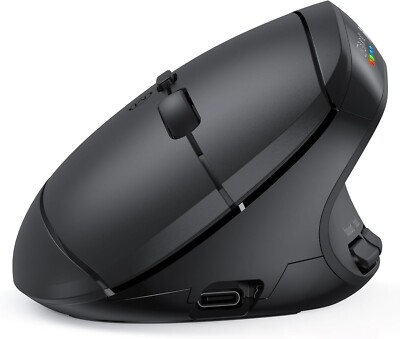MEETION Ergonomische Maus, Kabellose Maus, Bluetooth-Vertikale Wiederaufladbare