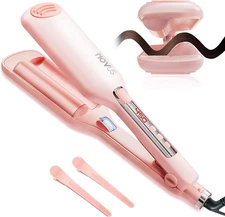 Rovy Wave Curling Iron Anti-Scald Hair Crimper,2 Barrel Ionic Wavy Hair Curler f