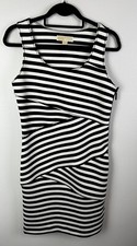 Michael Michael Kors Sleeveless Dress, Women’s 8 Black/White Striped