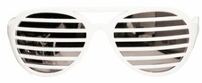 Party Glasses Lamella Stripes White