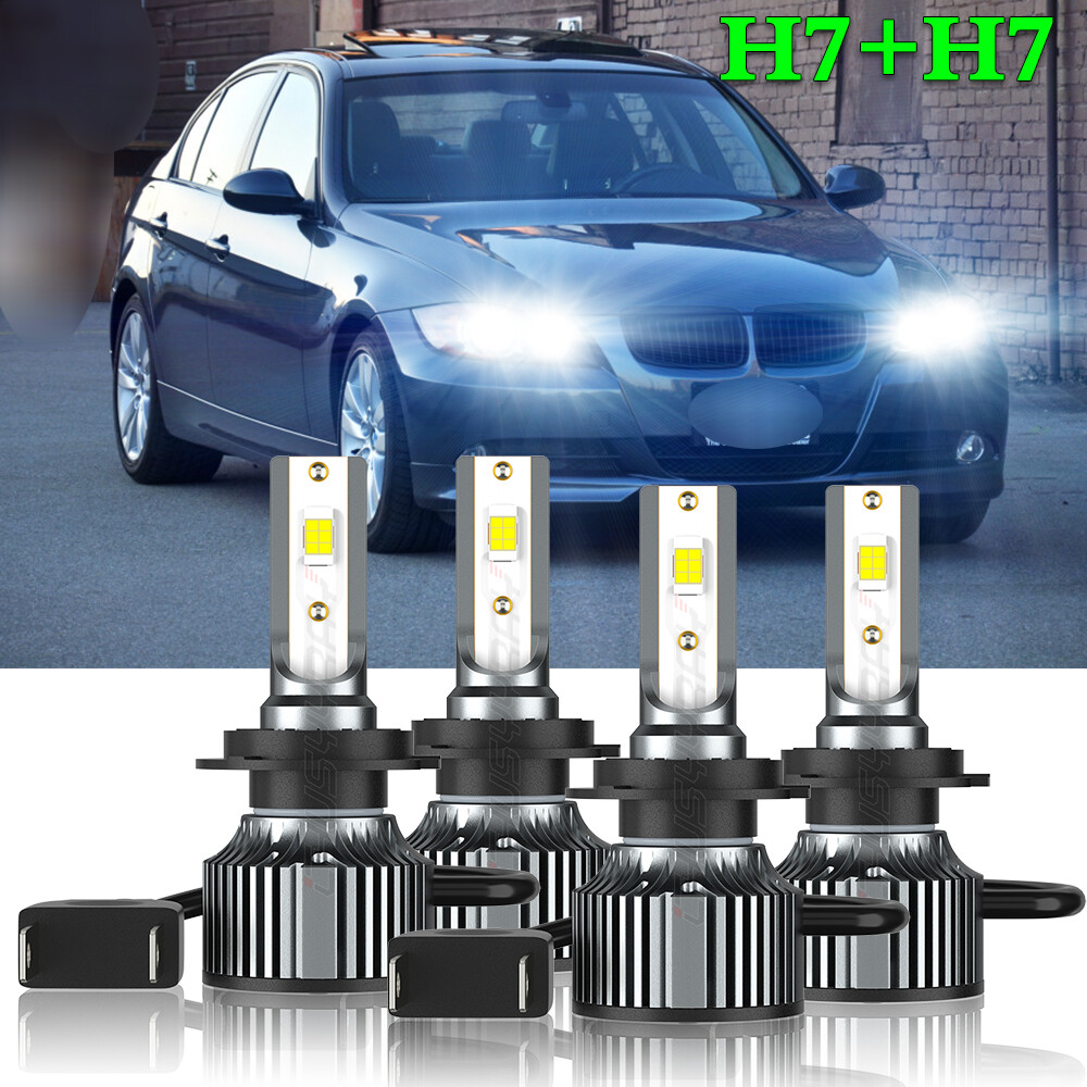 Super Bright H7 H7 LED Headlight Bulb Kit (4 Bulbs) - 6500K White, 120W, High/Low Beam Combo Super Bright H7 H7 LED Headlight Bulb Kit (4 Bulbs) - 6500K White, 120W, High/Low Beam Combo