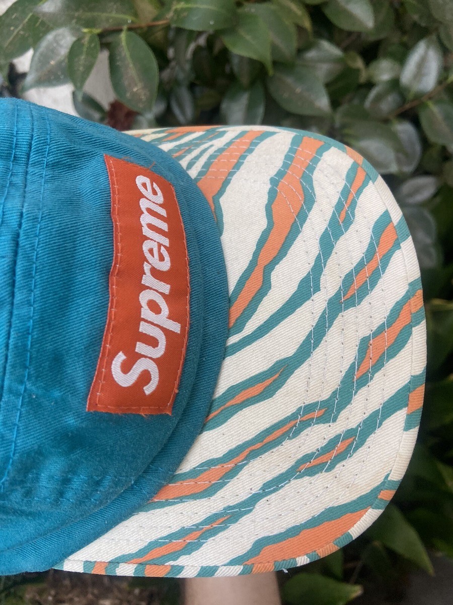 Supreme 2007 5-Panel Striped Brim Caps Zebra Pattern Orange Supreme 2007 5-Panel Striped Brim Caps Zebra Pattern Orange