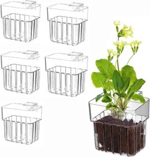 6 PCS Aquarium Plant Holder Top Hanging Fish Tank Pot Transparent