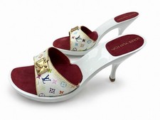 Louis Vuitton Damen Leder-Mules Monogramm Log...