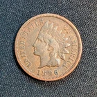 1896 Indian Head Cent 1c Bronze Brown Fine.  Lot 26C12