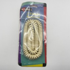 Vintage Phone Cord Long Handset NOS Ivory/Almond 25ft Wall Coil Sentry PH25I