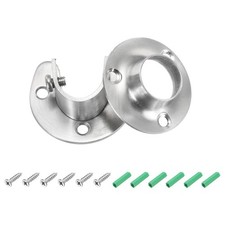 2Pcs Closet Pole Sockets, 3/4" x 0.5" H Rod End Supports with Screws