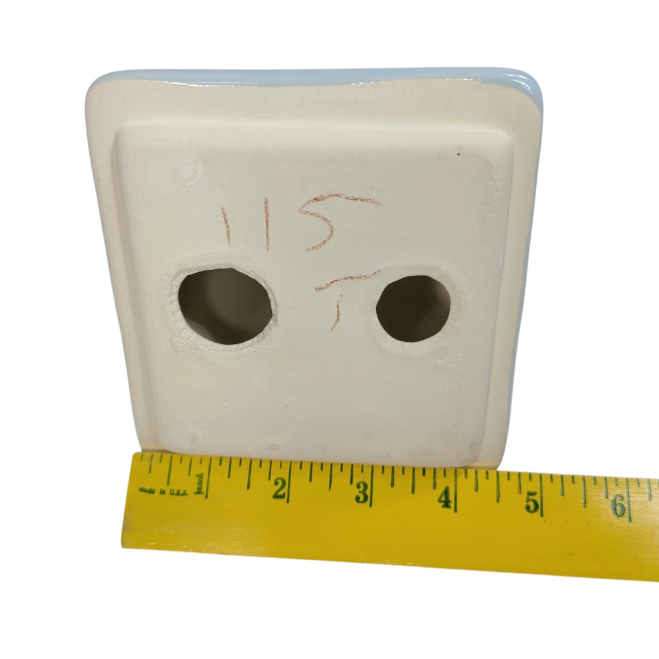 Bandeja de vaso porta cepillo de dientes de cerámica azul bebé vintage mediados de siglo moderna Foto 4 de 4