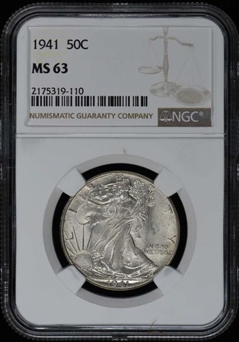1941 Walking Liberty Half Dollar 50C NGC MS63
