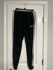 ADIDAS Black Drawstring Tapered Leg Jogger Pants Sz Small Pockets Logo EUC Men