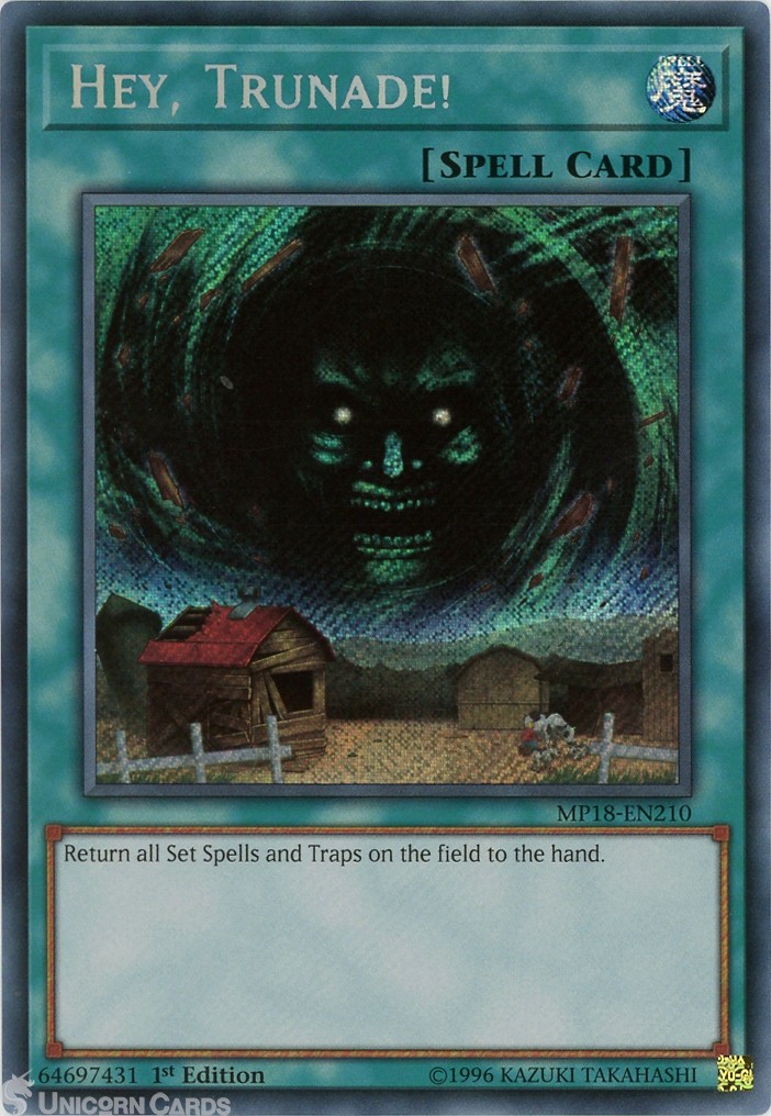 MP18-EN210 Hey, Trunade! Secret Rare 1st Edition Mint YuGiOh Card
