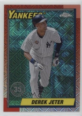 2025 Series 1 1990 Topps Chrome Silver Pack Aqua Refractor Derek Jeter HOF 3c2
