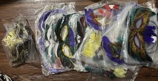 New Orleans Mardi Gras 40 Feather Masks Assorted Styles Plus 1 Fancy Mask