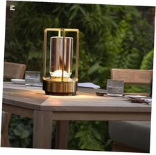 Portable Metal Table Lamp for Indoor/Outdoor ,Rechargeable Cordless LED Gold