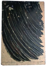 MID CENTURY ABSTRACT MODERNIST  - BLACK STREAKS OIL  -  KLINE  HARTUNG  SOULAGES