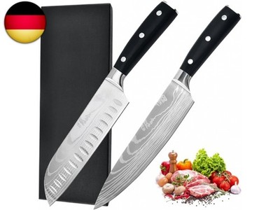 Kochmesser 17cm Santokumesser 5Cr15MoV Handgeschmiedetes profi Küchenmesser aus