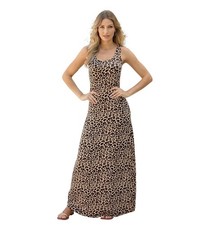 Masseys Favorite Tank Maxi Dress Animal Print Boho Mob Wife Chic Plus Sz 1X