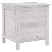 Gartentruhe Weiß 50X49X56,5 Cm Massivholz Tanne