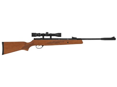 Hatsan Model 95 Break Action Air Rifle 25 Caliber Pellet Walnut Stock Black