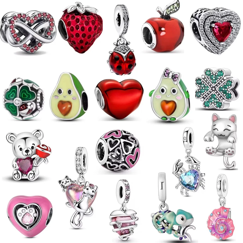 ♥️Charms Anhänger für Pandora Armband Katze|Herz|Bär Geschenk Silber 925 💚 - Bild 2 von 3