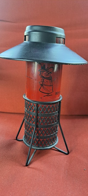 Original Vtg. 1968 Pizza Hut Restaurant Table Top Candle & Holder HQ Wichita, KS