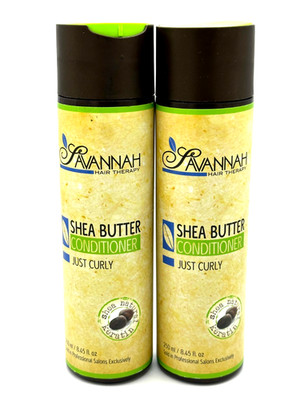 Lot/2 Savannah Hair Therapy Shea Butter Conditioner Just Curly ~ 250 ml / 8.45