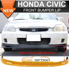 Front Bumper Lip Fits 99-00 Honda Civic Spoiler Mugen Style Painted Orange PU
