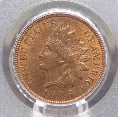 1906 Indian Head Cent 1c PCGS MS63 RB #543 OGH Red Brown Uncirculated ECC&C, Inc