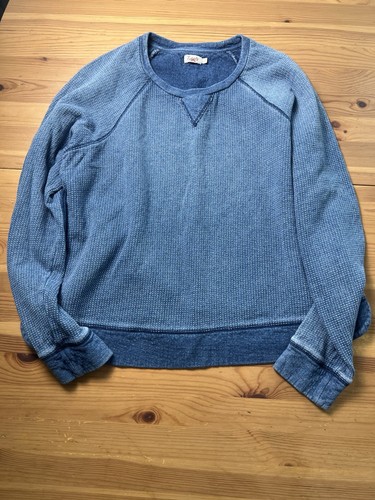 Faherty Sweatshirt Damen groß blau Bio-Baumwolle