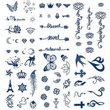 Semi-permanent Tattoos, 6-Sheet 2 Weeks Long Last Waterproof Small Cute Tatto...