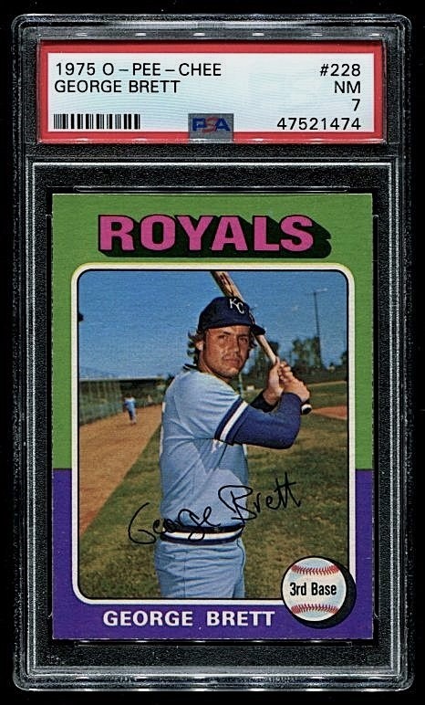 ***PRISTINE and CENTERED***  1975 OPC #228 PSA 7 George Brett ~ O-Pee-Chee