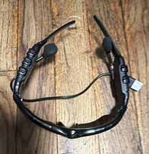 Black Smart Glasses Sunglasses w/ Built-In Mic, Speakers & Wired Connector