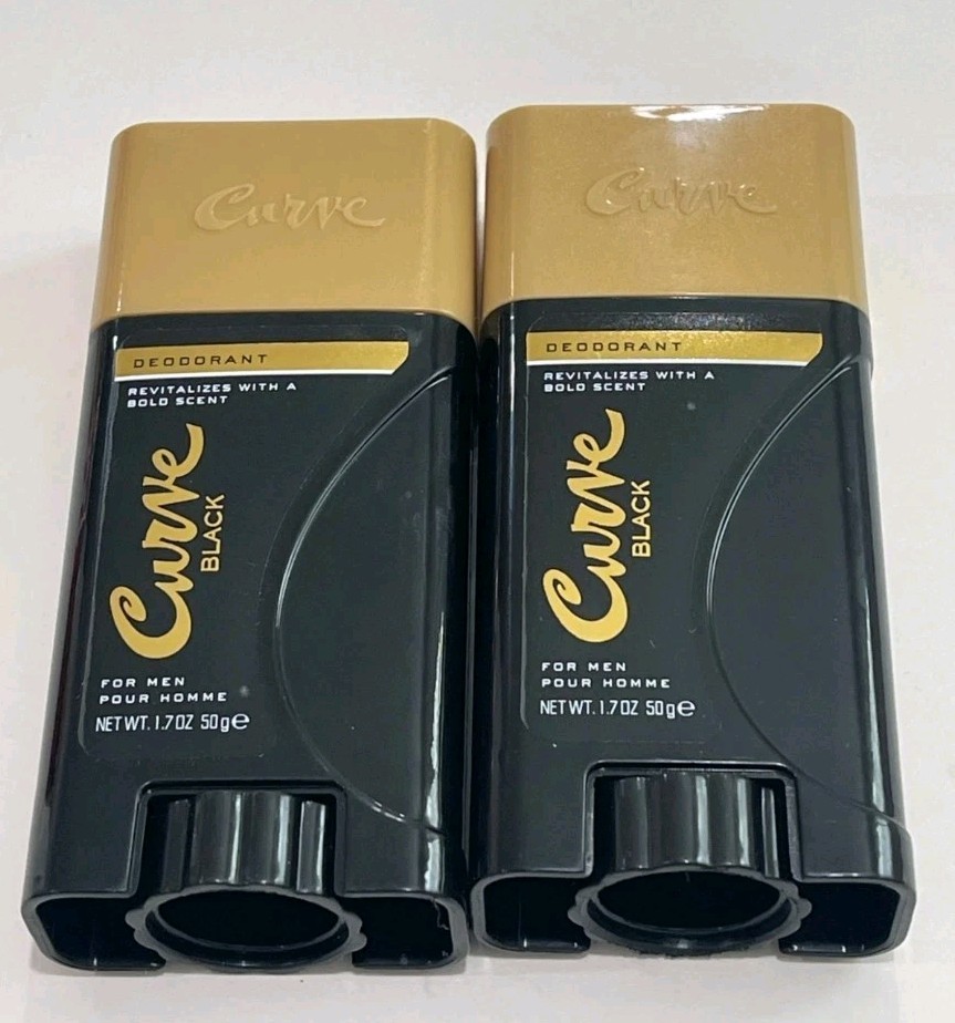 2pack Curve Black Deodorant For Men 1.7 fl oz / 50 g New