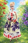 OOAK FITS BARBIE SILKSTONE VINTAGE HANKY DOLL DRESS by HANKIE COUTURE CLOTHES