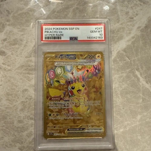 Pokemon TCG Pikachu EX 247/191 Surging Sparks Hyper Rare PSA 10