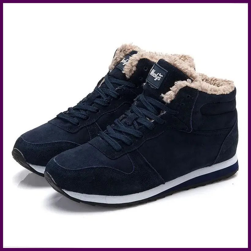 Botas Hombre Invierno Calientes Peluche Nieve Tobillo Tallas Grandes