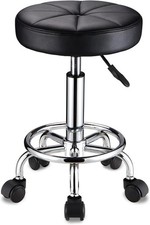 Round Rolling Stool with Wheels Height Adjustable Swivel Stool Chair for