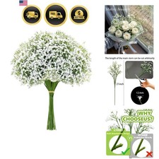 10PCS 21-inch Sturdy Artificial Baby  s Breath Flowers - Non-Shedding Design f...