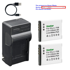 Kastar Li-70B Battery AC USB-C Charger for Olympus FE-4020 FE-4040 FE-5040