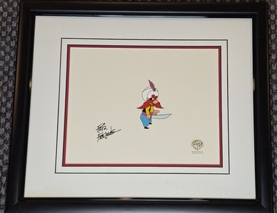 YOSEMITE SAM PRODUCTION ANIMATION CEL SIGNED FRIZ FRELENG FRAMED WITH SEAL & COA