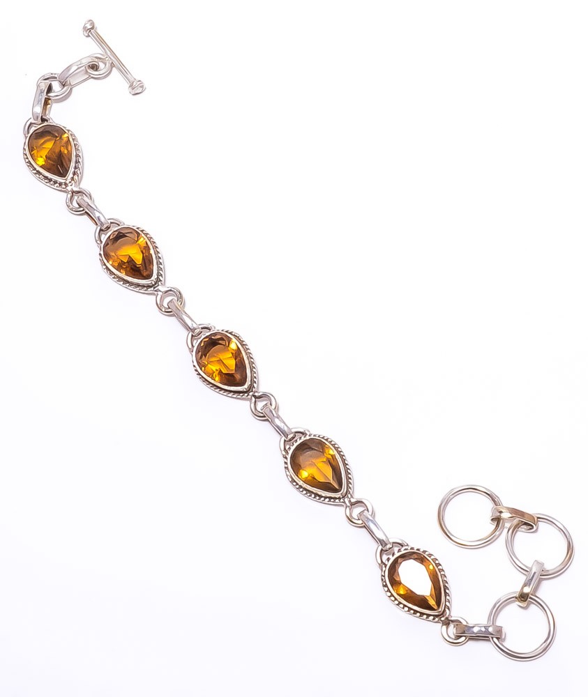 Smoky Quartz Gemstone 925 Sterling Silver Tennis Handmade Bracelet 7.99