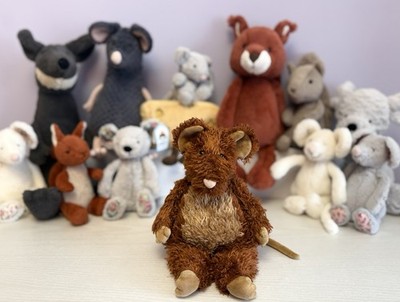 Jellycat sehr seltenes Vintage kleines braunes Bunglie Dormouse, brandneu ohne Etikett