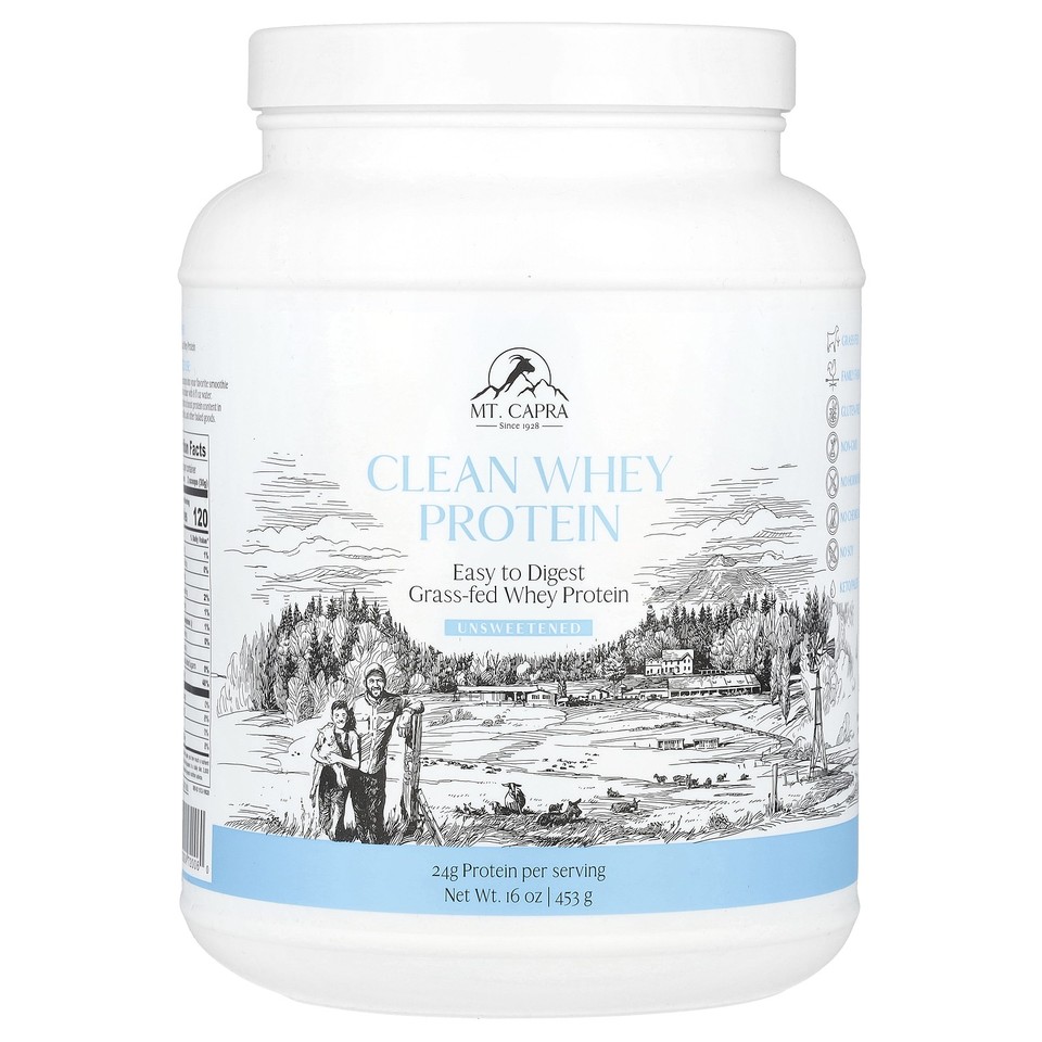 Clean Whey Protein, Unsweetened, 16 oz (453 g)
