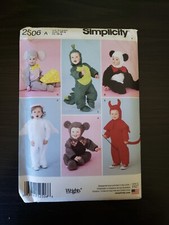 Simplicity Pattern #2506 A - Costumes for Toddlers - Uncut US Size 1/2,1,2,3,4